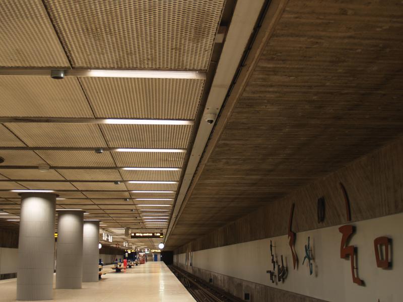 Empty subway station platform