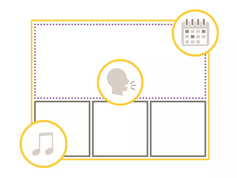 Illustration of audio zones symbols