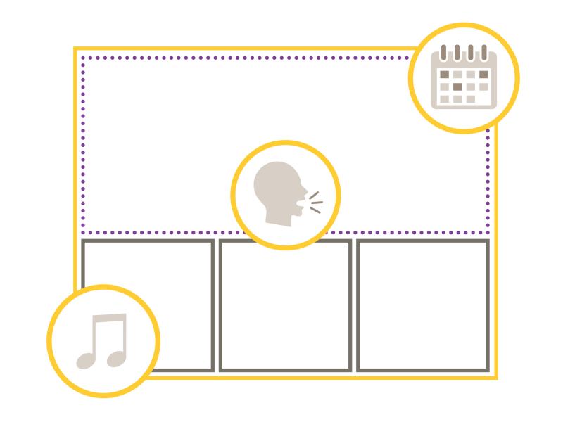 Illustration of audio zones symbols