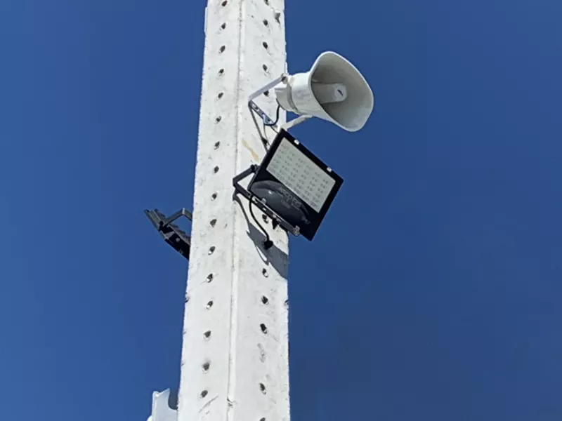 Network speaker on pole