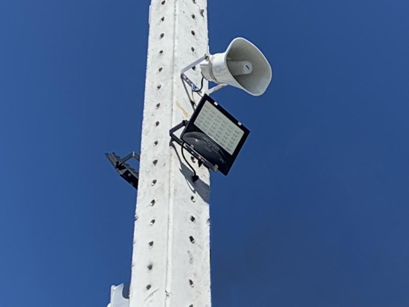 Network speaker on pole