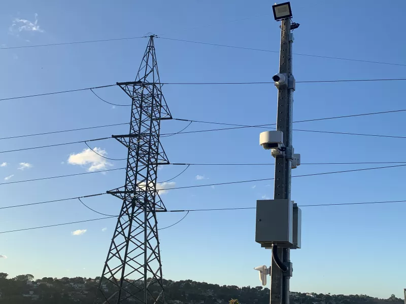 Polecams overlooking power field