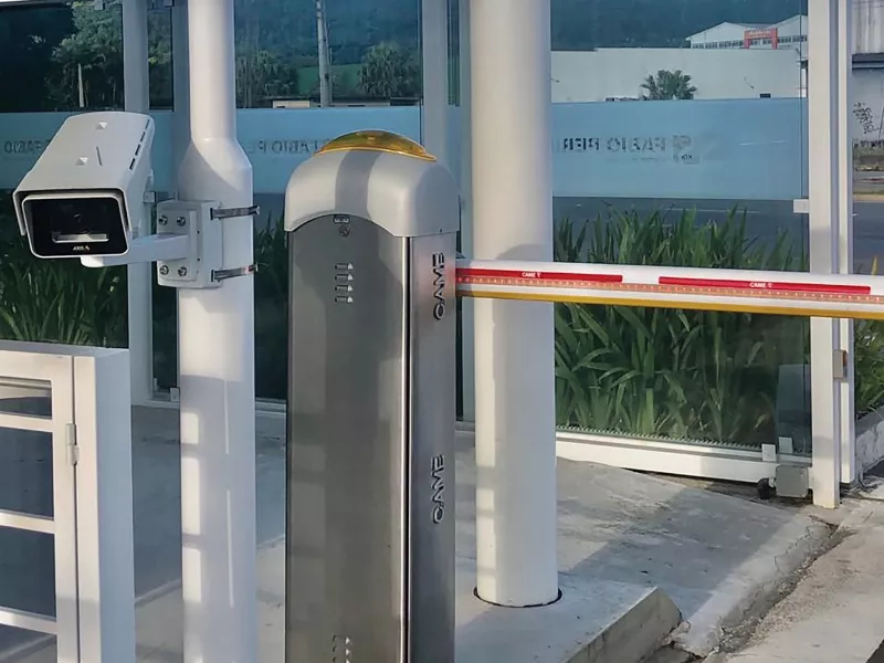 Entrance boom at Fabio Perini