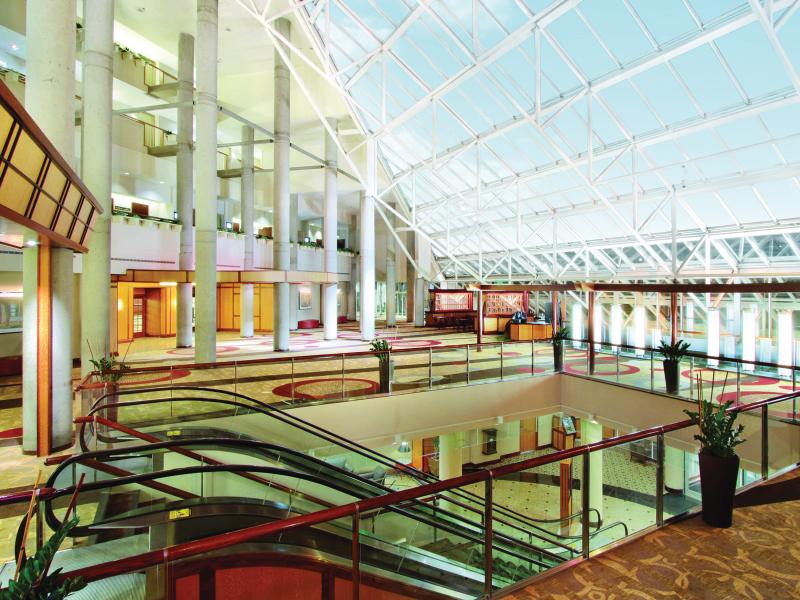 Hyatt Baltimore interior with glass ceiling