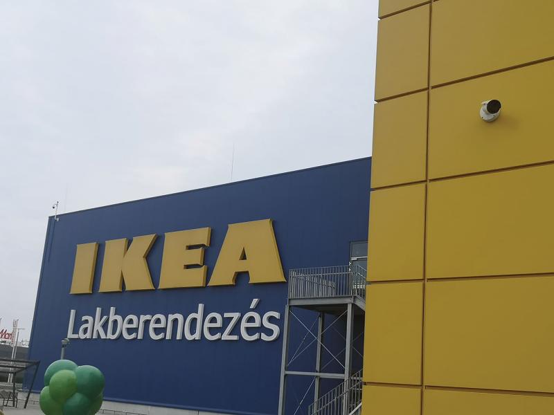 Ikea logo on shop exterior