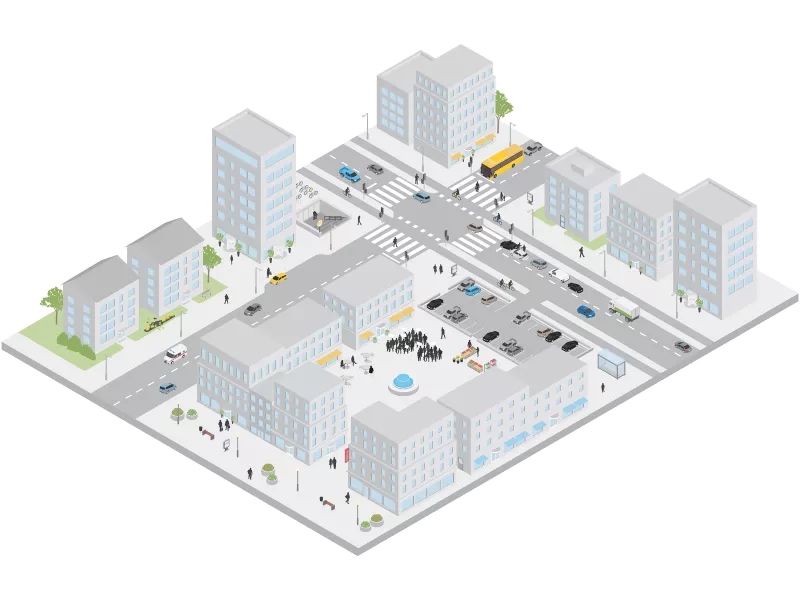 Illustration of a city overview