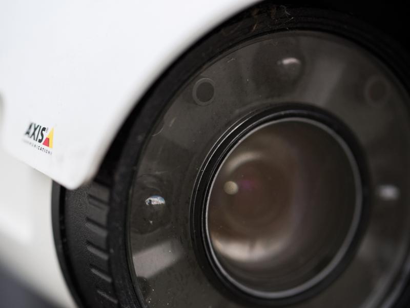Close up of camera lens