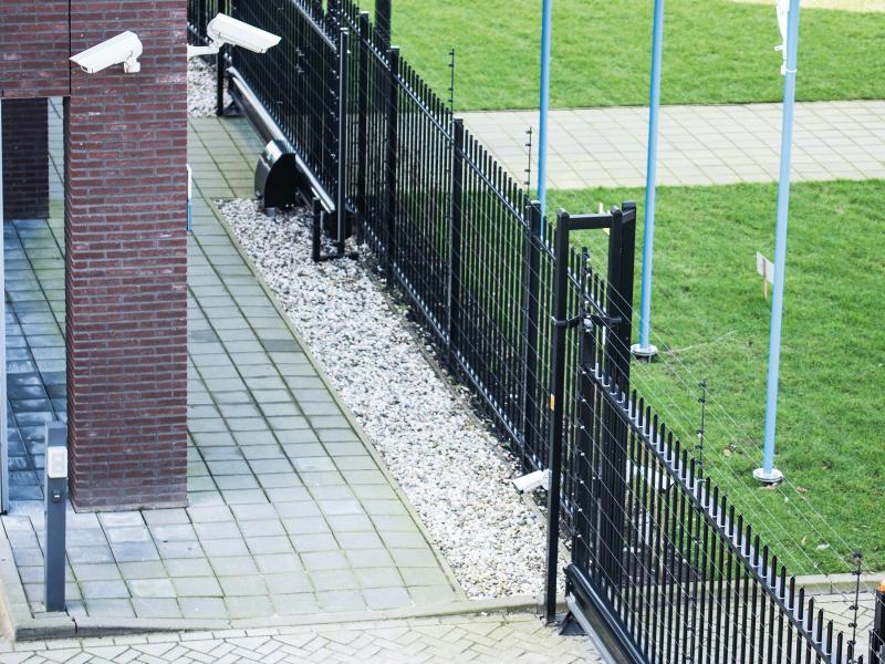 Gate with camera to BIT data center building