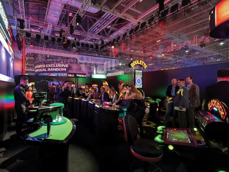 Players playing games at Interblock