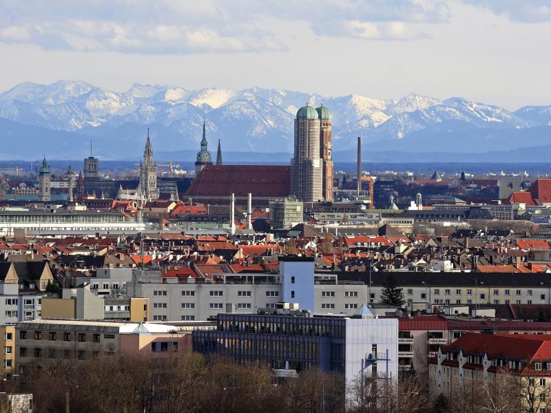 skyline over munich in daylight