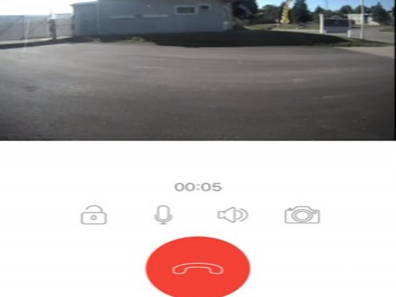 mobile app view of camera feed