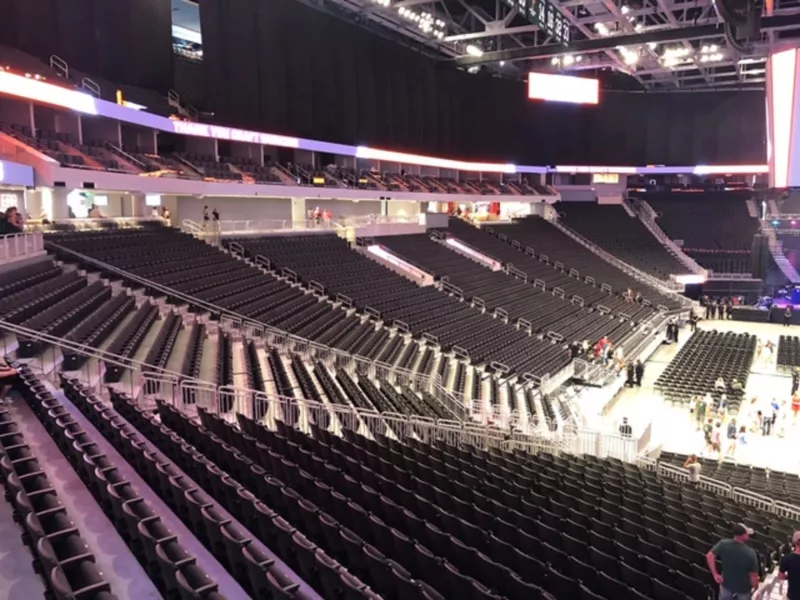 Empty stadium bowl seats