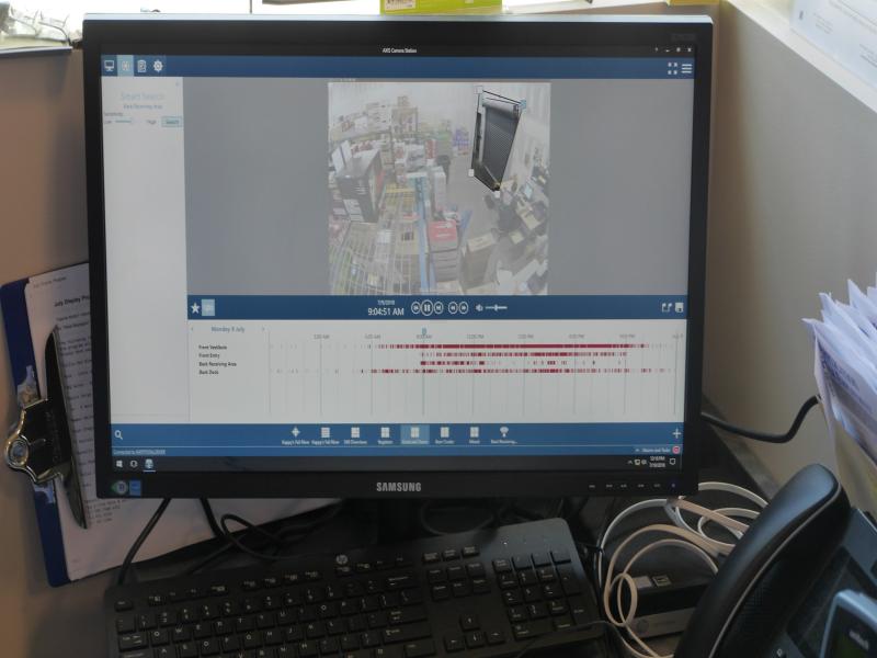 Shot of monitor show AXIS Camera Station views