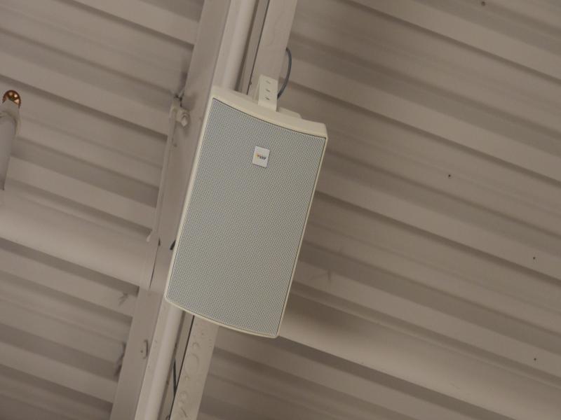 Shot of speaker on ceiling