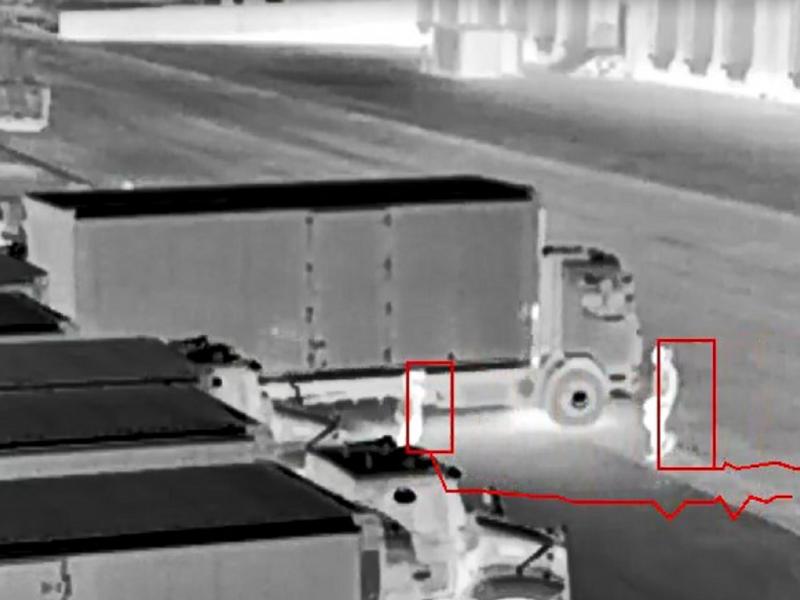 Thermal camera view of night time illegal activity at RC Willey loading bay