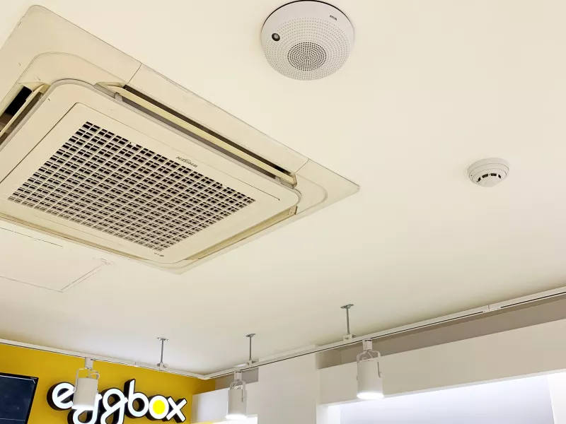 Ceiling speaker close up