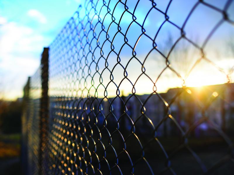 fence outdoor with blue sky 