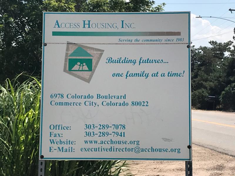Shot of ACCESS Housing sign