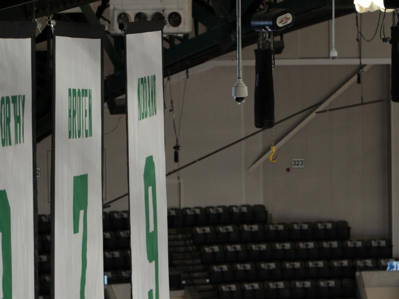 Camera suspended from roof of American Airlines Center