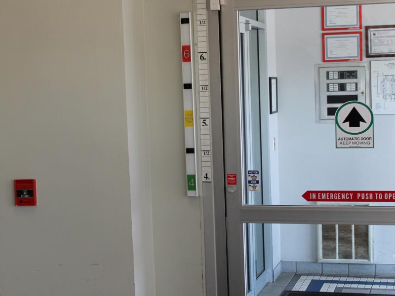 Camera mounted by door
