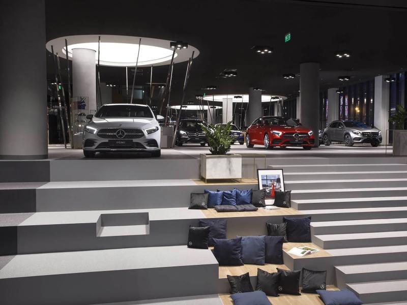 Displayed cars in showroom