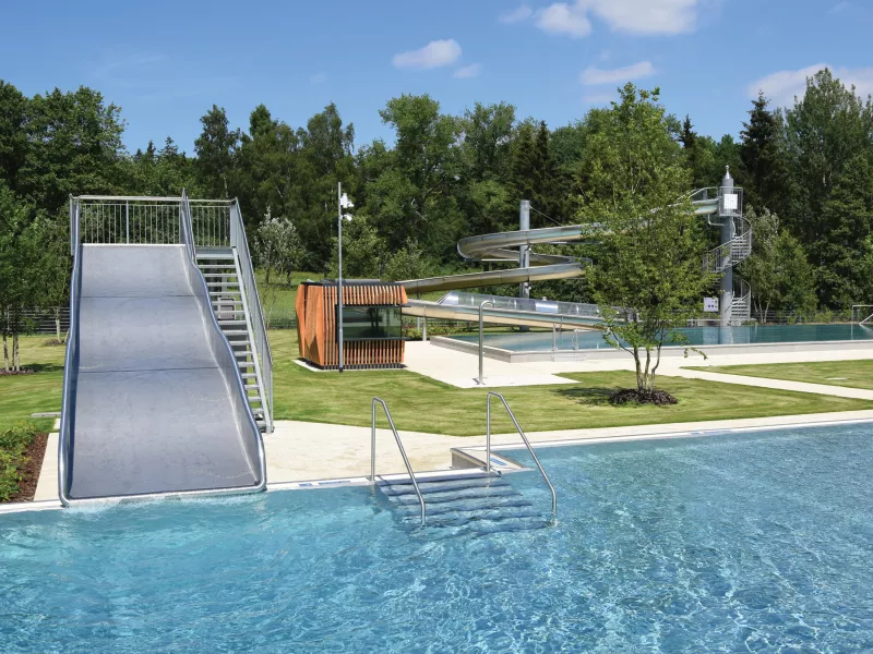 Pool with water slide