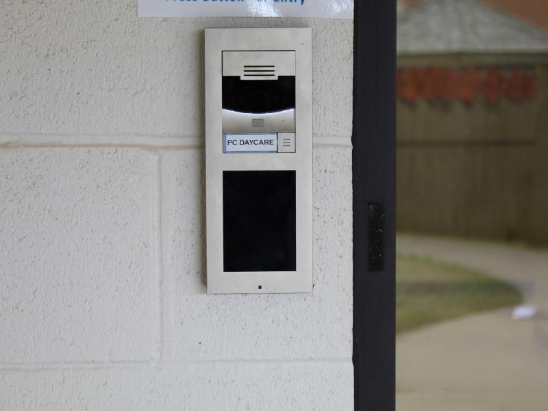 2N intercom on entrance to daycare