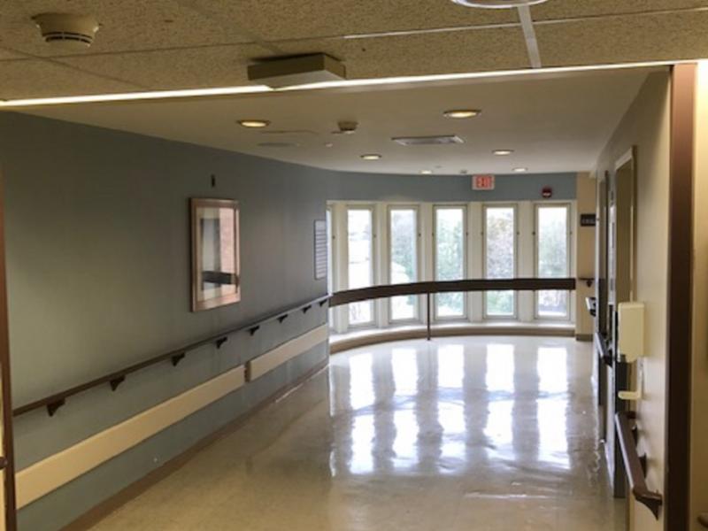 Camera on ceiling of Shore Medical hallway
