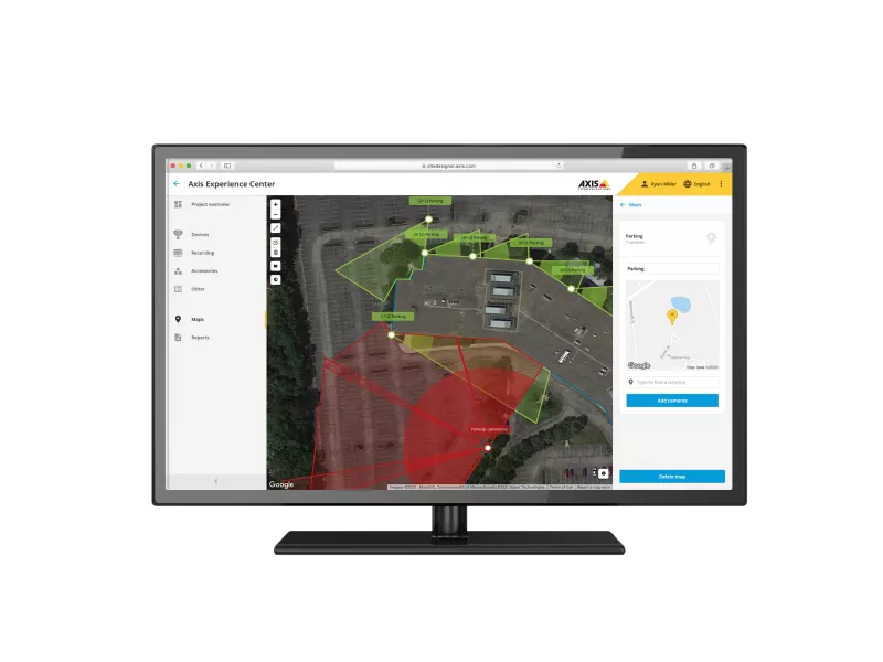 Axis Site Designer monitor maps