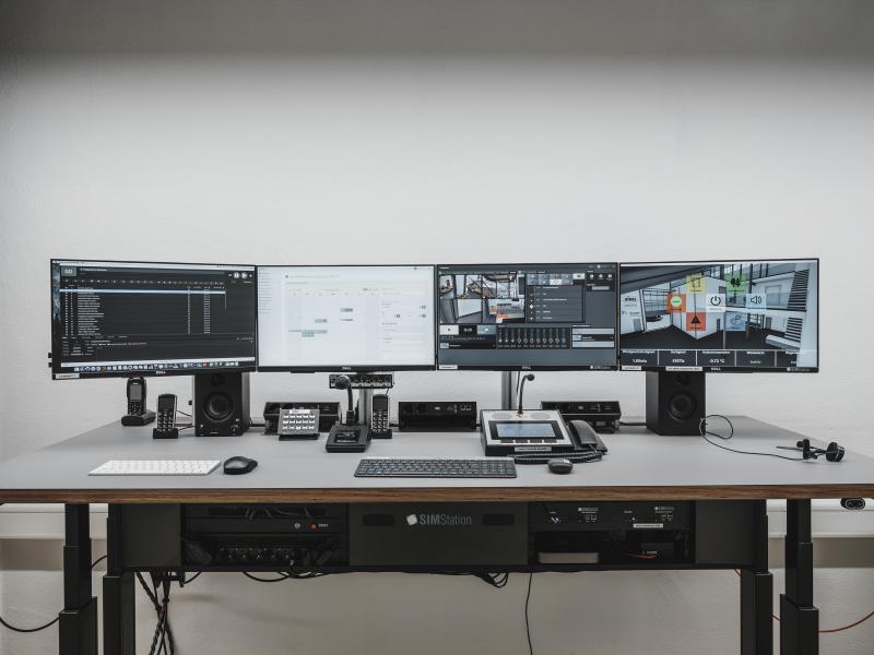 Monitor screens on desk