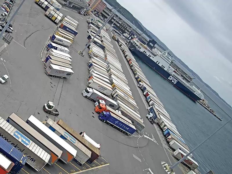 Containers in seaport