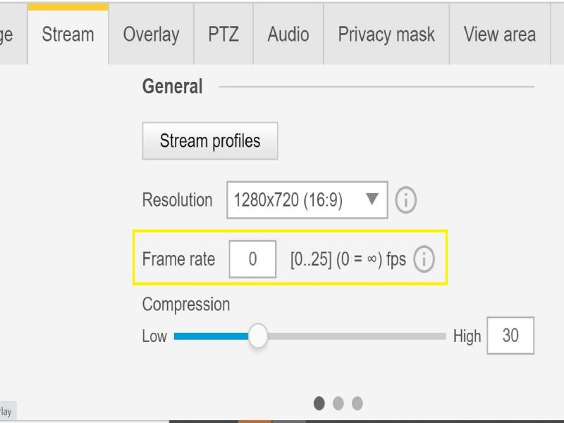 Screen showing frame rate