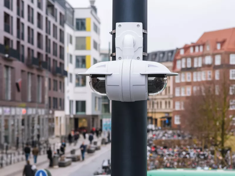 AXIS P3807-PVE Network Camera overseeing square