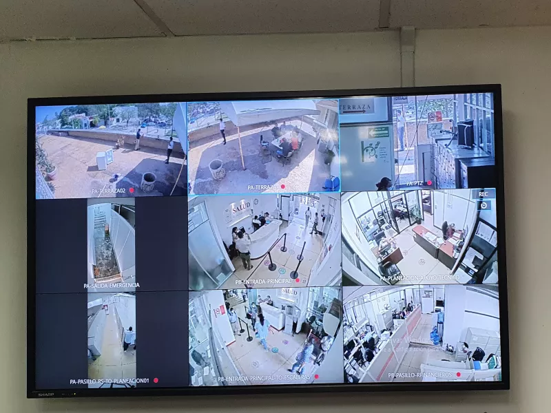 Monitor display of live camera feeds