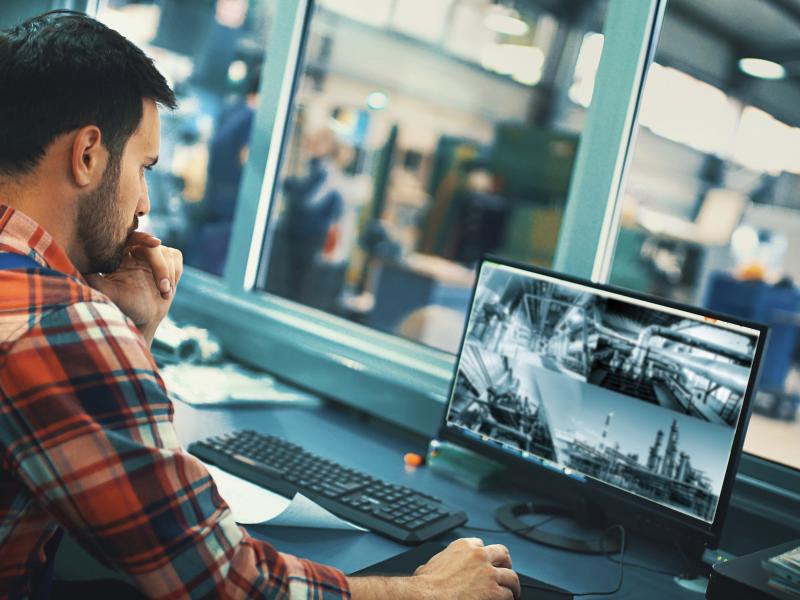 Man screening the production line