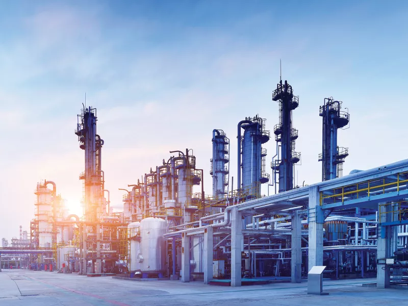 Oil Refinery in sunlight