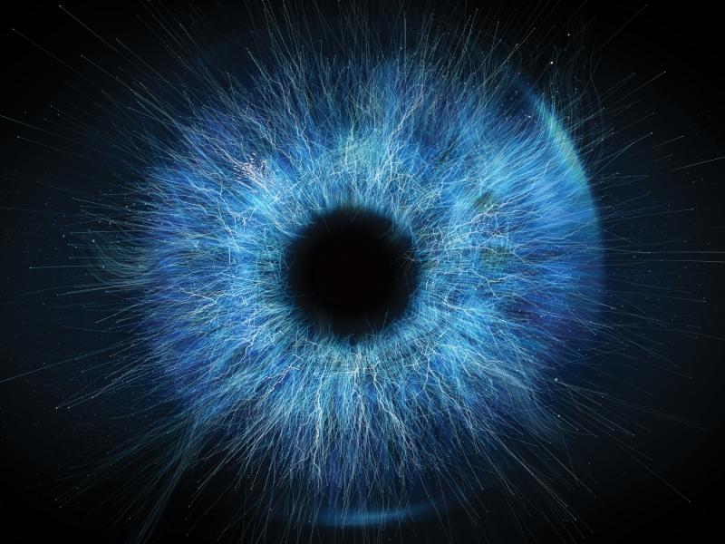 electric eye in blue color