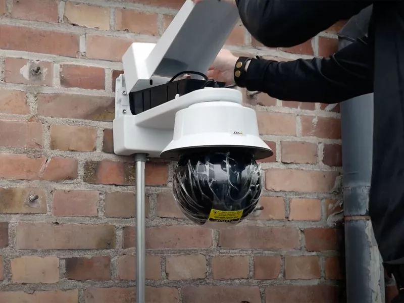 Installing a camera on a brick wall