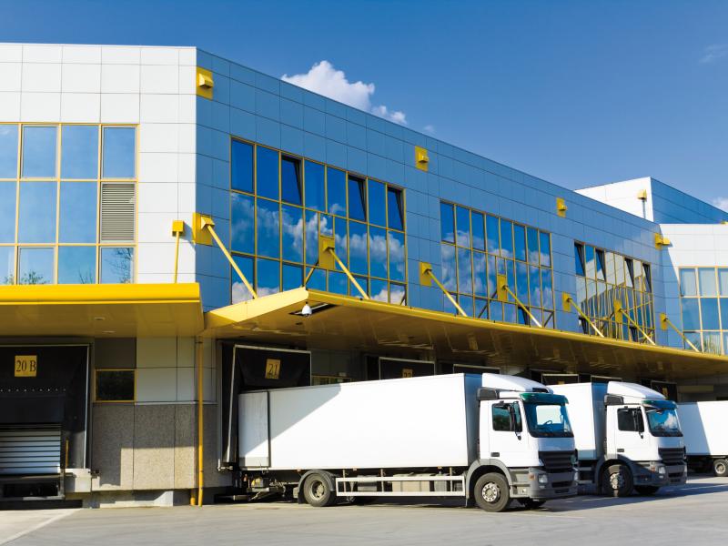 Truck loading in building