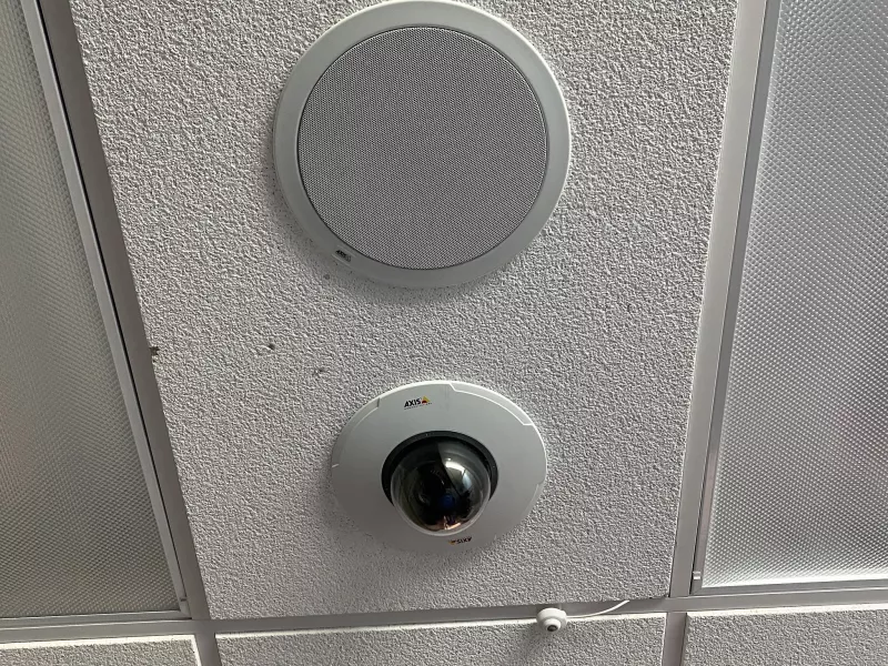 Close up of dome ceiling camera
