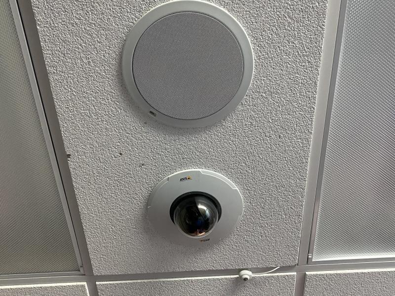 Close up of dome ceiling camera