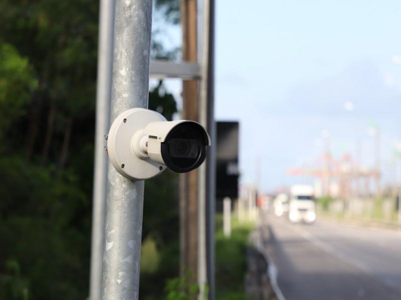 Close up of P14 camera at port