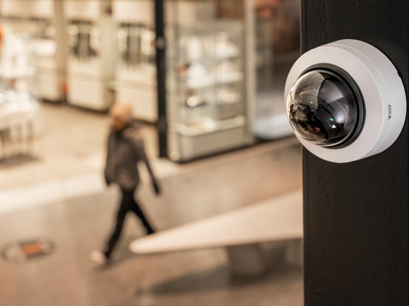 P32 Camera mounted on wall in mall