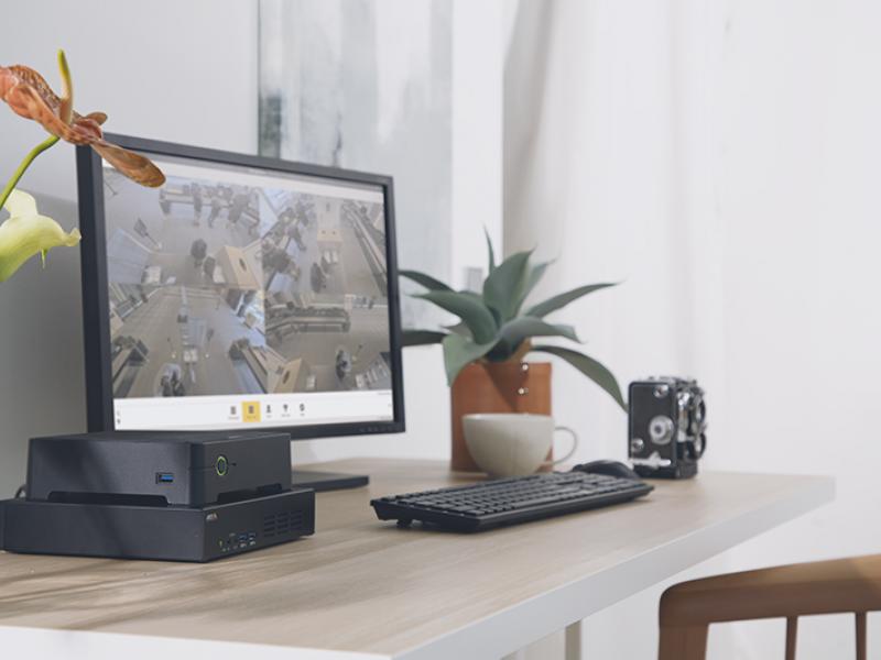 Screen on desk.