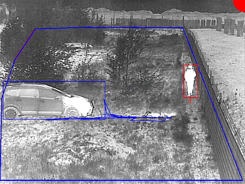Perimeter defender is showing a car and a man 