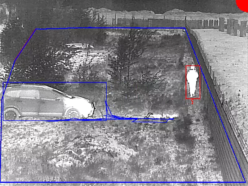Perimeter defender is showing a car and a man