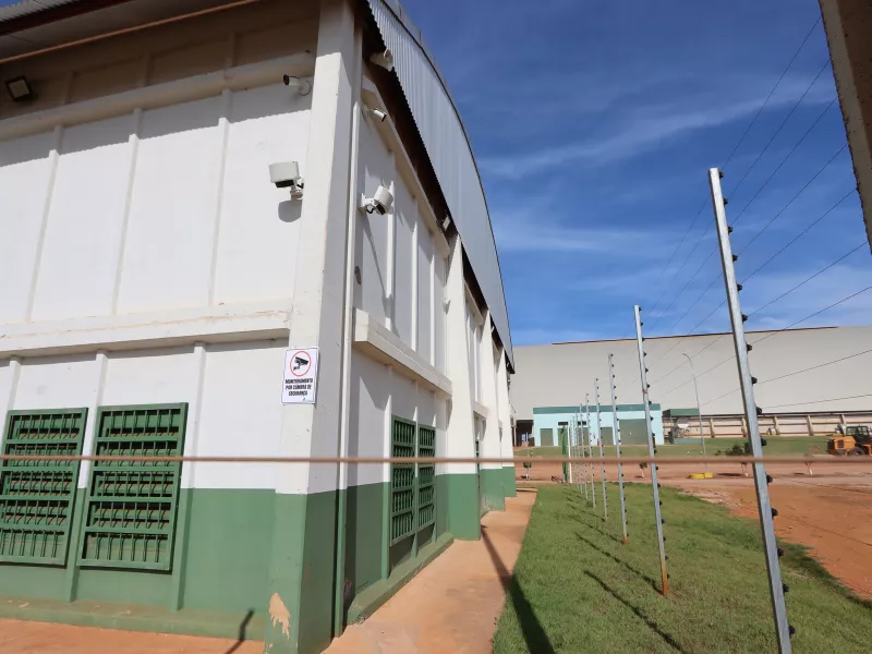 Corner of agribusiness building showing cameras