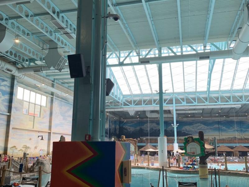 Camera capturing activity at indoor waterpark