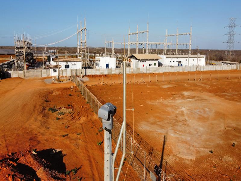 Perimeter of solar field with camera