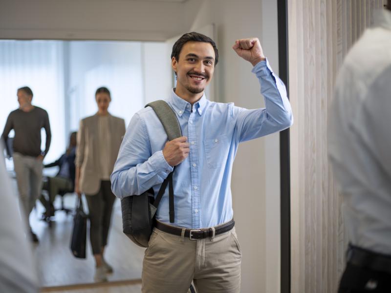 man passes a certification test